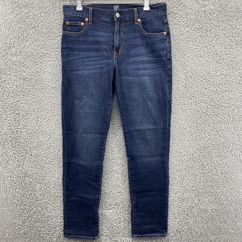 GAP Easy Taper Medium Wash Blue Denim Jeans Women's Waist Size 25‎